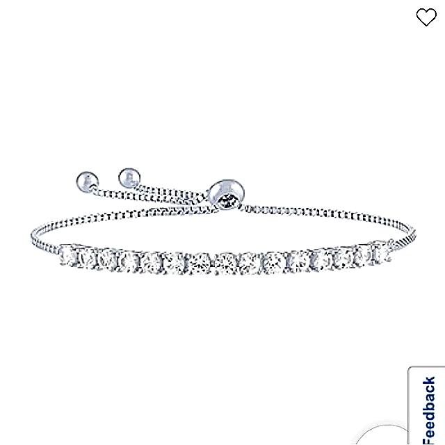 Lab Created , White Sapphire , Starling Silver Bracelet